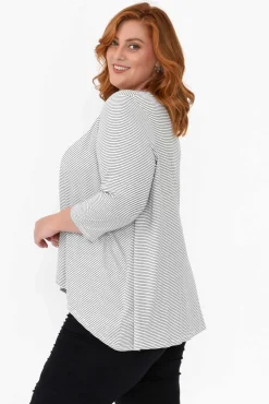 Sleeved Tops<Tirelli Kylen Black Stripe Swing Top