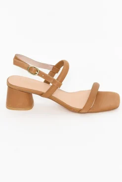 Heeled Sandals<Nude Shoes Lacee Tan Leather Heel