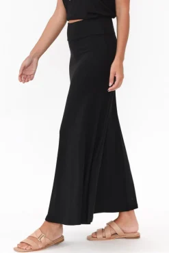 Skirts<Bamboo Body Lana Black Bamboo Cotton Maxi Skirt