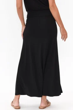 Skirts<Bamboo Body Lana Black Bamboo Cotton Maxi Skirt