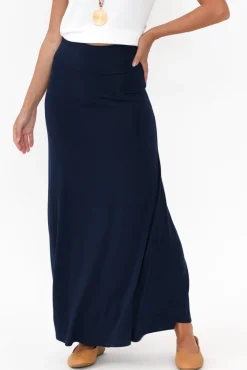 Skirts<Bamboo Body Lana Navy Bamboo Maxi Skirt