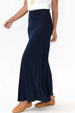 Skirts<Bamboo Body Lana Navy Bamboo Maxi Skirt