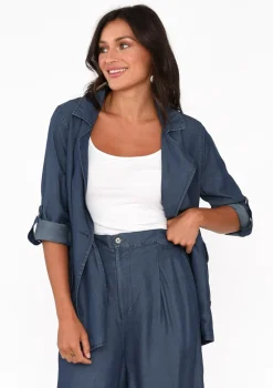 Jackets<Betty Basics Lara Blue Denim Jacket