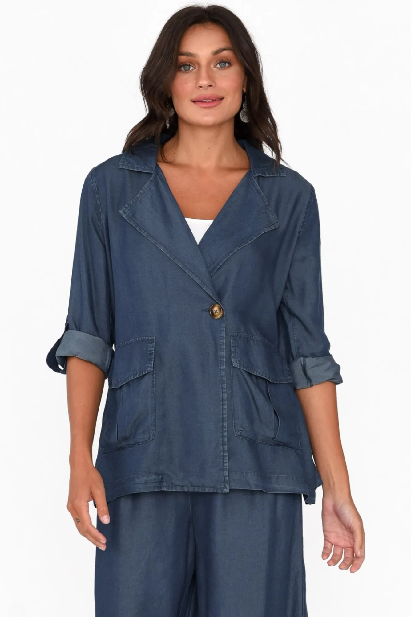 Jackets<Betty Basics Lara Blue Denim Jacket