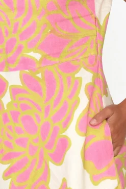 Linen Dresses<Foil Lara Pink Lotus Linen Dress