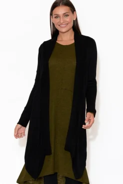 Knitwear<Lou Lou Lauper Black Cashmere Bamboo Cardigan