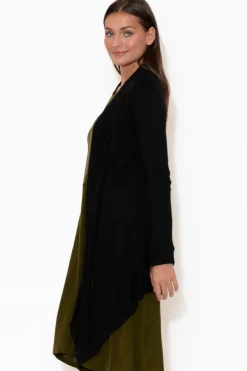 Knitwear<Lou Lou Lauper Black Cashmere Bamboo Cardigan