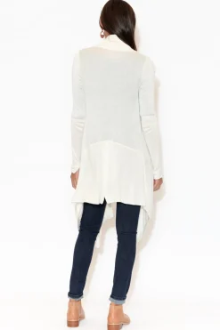 Knitwear<Lou Lou Lauper White Cashmere Bamboo Cardigan