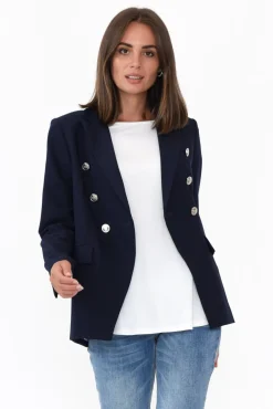 Jackets<Gordon Smith Lauren Navy Double Breasted Blazer