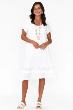 Cotton Dresses<Namastai Lauren White Crinkle Cotton Dress