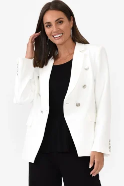Jackets<Gordon Smith Lauren White Double Breasted Blazer