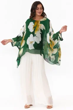 Pants<La Strada Laurier Ivory Silk Wide Leg Pant