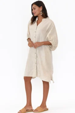 Tunic Tops<Worthier Leigh Natural Linen Tunic Dress