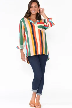 Cotton Tops<Soul Sparrow Lenka Multi Stripe Cotton Shirt