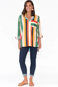 Cotton Tops<Soul Sparrow Lenka Multi Stripe Cotton Shirt