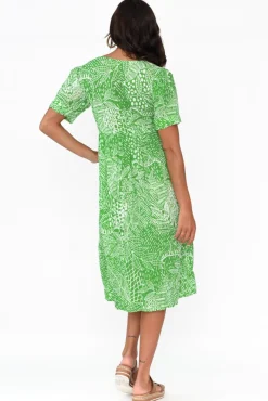 Cotton Dresses<Orientique Leros Green Jungle Organic Cotton Dress