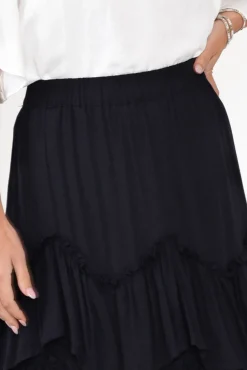 Skirts<Red Lotus Lexi Navy Ruffle Tier Skirt