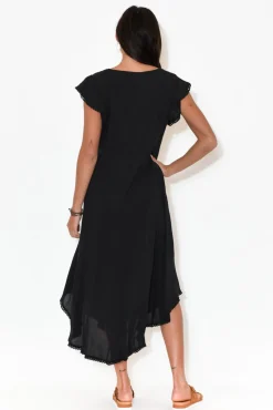 Midi Dresses<New U Collection Libby Black Midi Dress