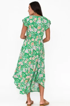 Midi Dresses<New U Collection Libby Green Meadow Midi Dress