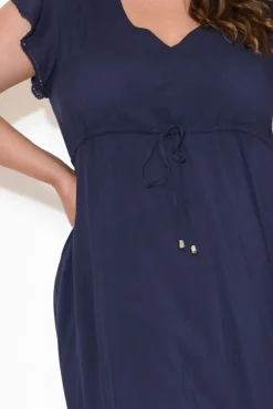 Midi Dresses<New U Collection Libby Navy Midi Dress