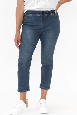 Pants<Willow Tree Lincoln Blue Cotton Stretch Capri Pant