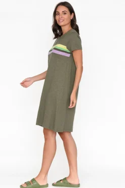 Cotton Dresses<Elm Linden Khaki Cotton Tee Dress