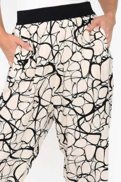 Pants<Tirelli Lisha Cream Abstract Drop Crotch Pant