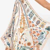 Scarves<Zoda Lizette Beige Satin Paisley Square Scarf