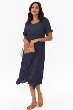 Cotton Dresses<Willow Tree Lloyd Navy Midi Dress
