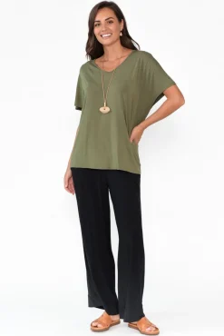 Pants<Tani Lola Black Micro Modal Wide Leg Pant