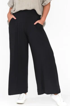 Pants<Tani Lola Black Micro Modal Wide Leg Pant