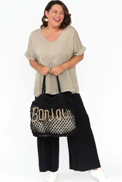 Pants<Tani Lola Black Micro Modal Wide Leg Pant