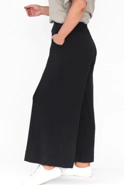 Pants<Tani Lola Black Micro Modal Wide Leg Pant