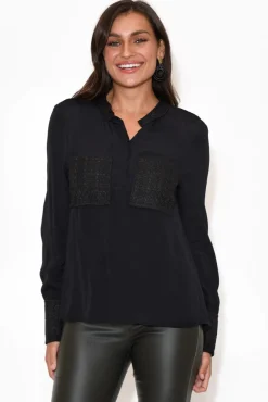 Sleeved Tops<Fate Becker Lovelines Black Long Sleeve Top