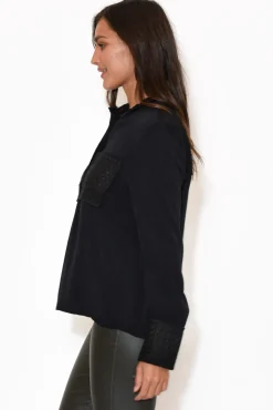 Sleeved Tops<Fate Becker Lovelines Black Long Sleeve Top