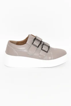 Leather Sneakers<Bay Lane Lovett Stone Platform Sneaker