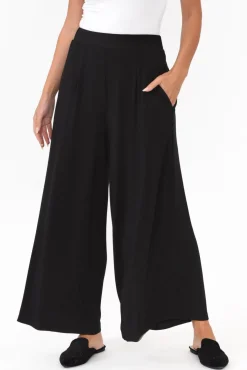 Pants<Willow Tree Lowen Black Modal Wide Leg Pant