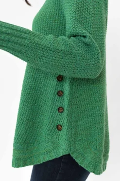 Cotton Tops<Willow Tree Lucas Green Knit Button Jumper