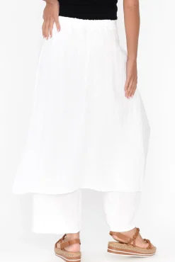 Pants<La Strada Lucienne White Linen Layer Pant
