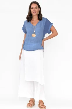 Pants<La Strada Lucienne White Linen Layer Pant