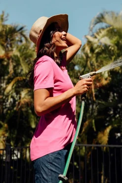 Cotton Tops<Betty Basics Luella Hot Pink Cotton Tee