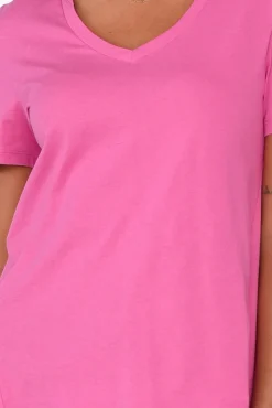 Cotton Tops<Betty Basics Luella Hot Pink Cotton Tee