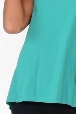 Cotton Tops<Betty Basics Luella Jade Green Cotton Tee