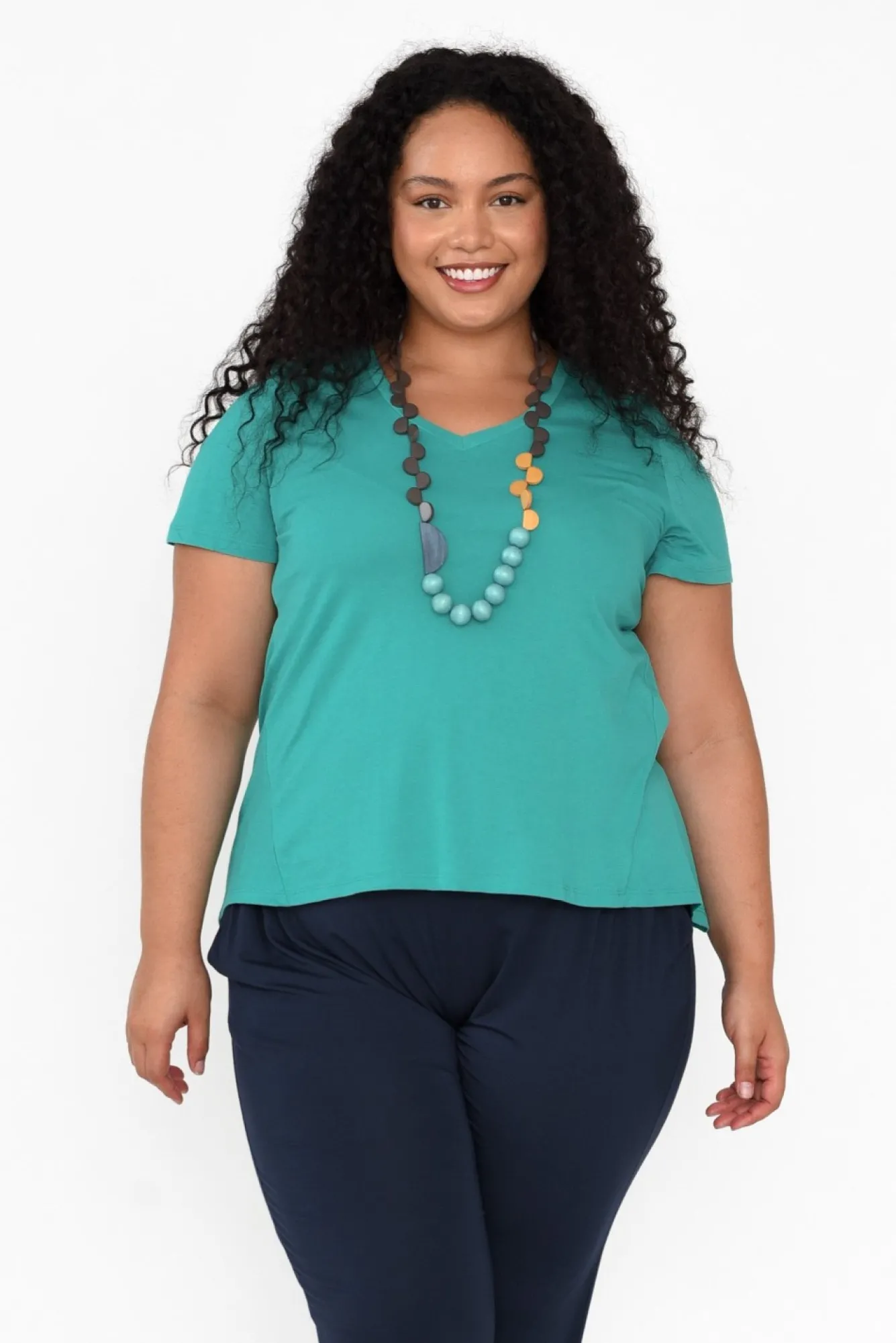 Cotton Tops<Betty Basics Luella Jade Green Cotton Tee