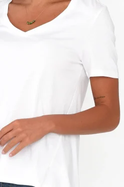 Cotton Tops<Betty Basics Luella White Cotton Tee