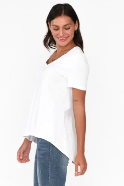 Cotton Tops<Betty Basics Luella White Cotton Tee