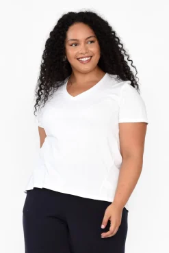 Cotton Tops<Betty Basics Luella White Cotton Tee