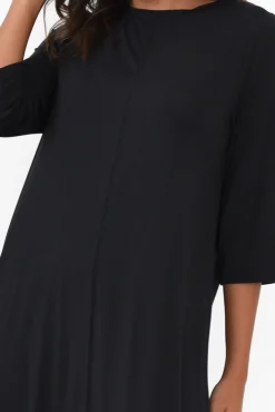 Above Knee Dresses<Tani Luna Black Micro Modal A Line Dress