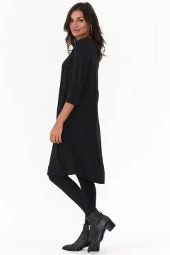 Above Knee Dresses<Tani Luna Black Micro Modal A Line Dress