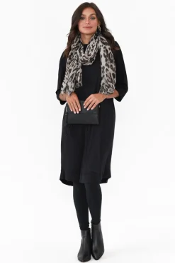 Above Knee Dresses<Tani Luna Black Micro Modal A Line Dress